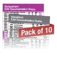 2020 E/M Documentation Quick Reference Card Set (10 pack)